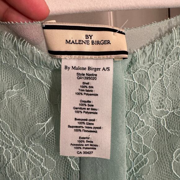 By Malene Birger Mint Green Silk and Lace Blouse Size 6 - Picture 4 of 4